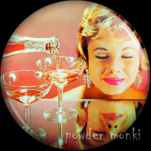 Pink Champagne For Dancing - LP Badge/Magnet