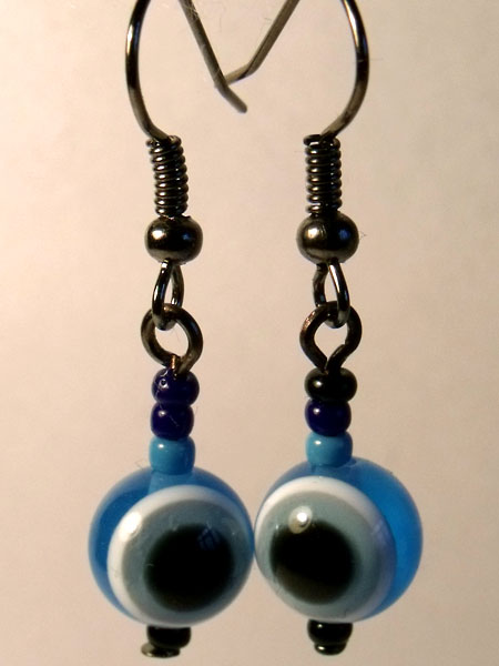 Blue Evil Eye Earrings