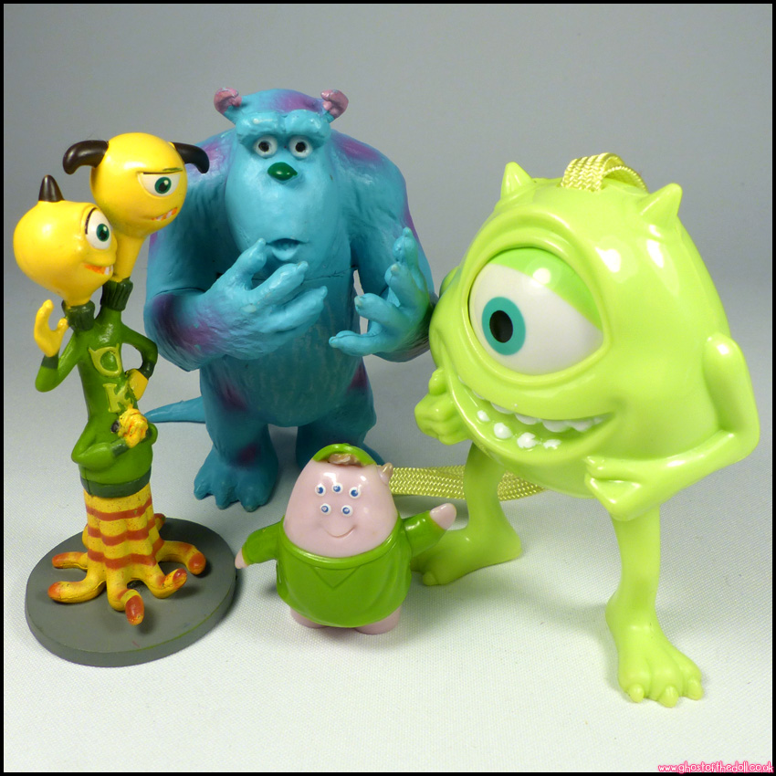 MONSTERS INC Figures x4 TERRY TERRI Mike SULLEY Squishy (Disney/Kinder/Nestle)